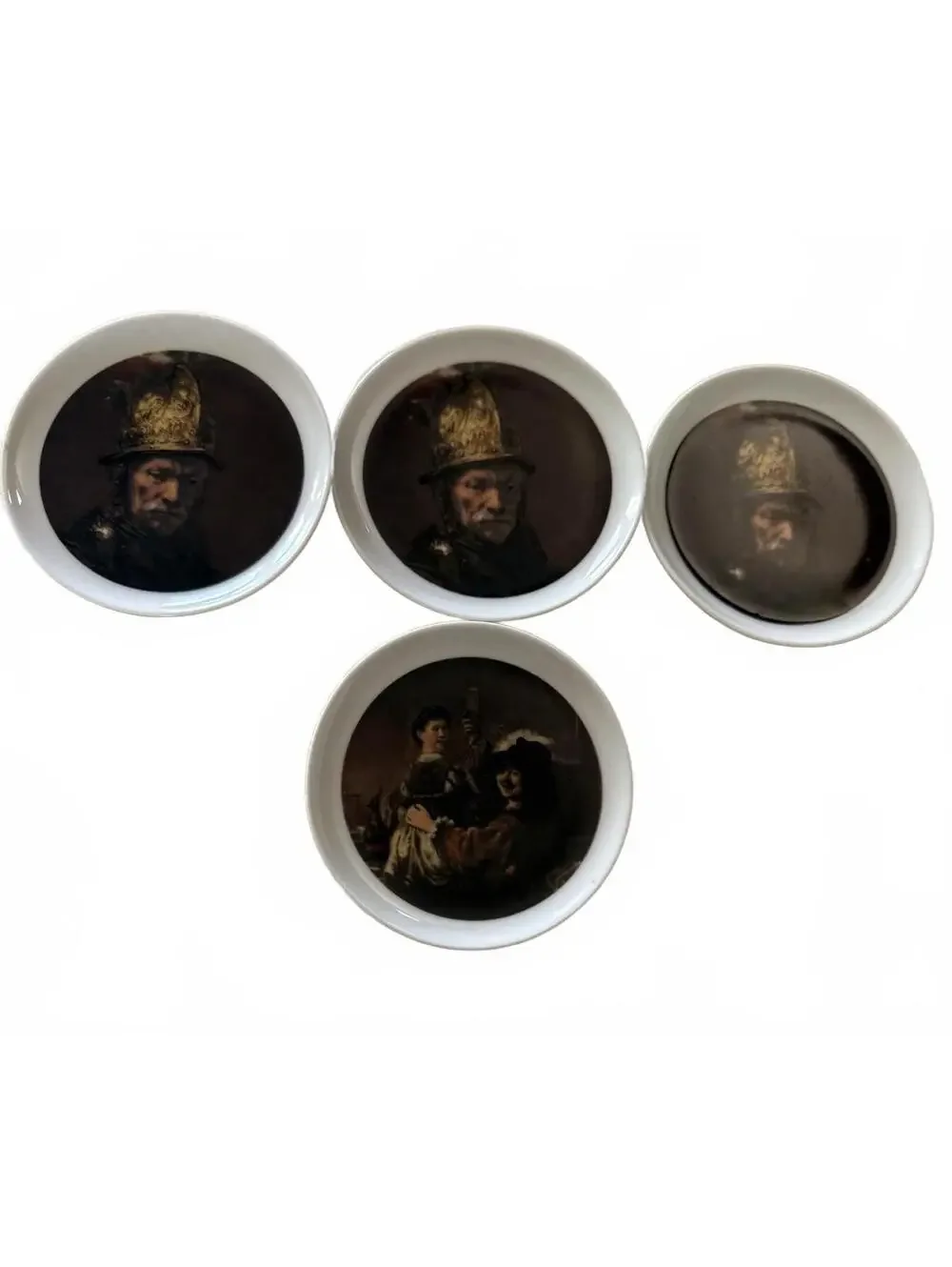 Vintage Rembrandt Porcelain Coasters Set of 4 Made In Germany Without Box